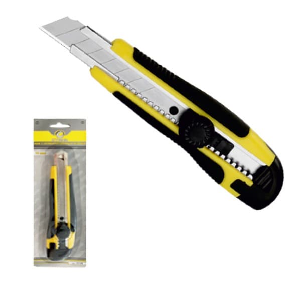 (23106) Ніж пластиковий, гумові вставки, сегментов.лезо Сталь