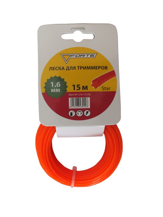 Ліска для мотокос ЗІРКА - 1.6ммx15м (FORTE)