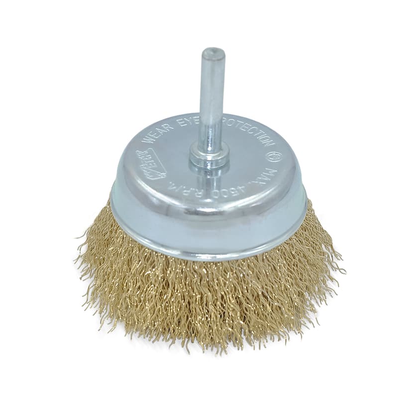 Щітка торцева рифлена зі стрижнем - 75мм (WERK)