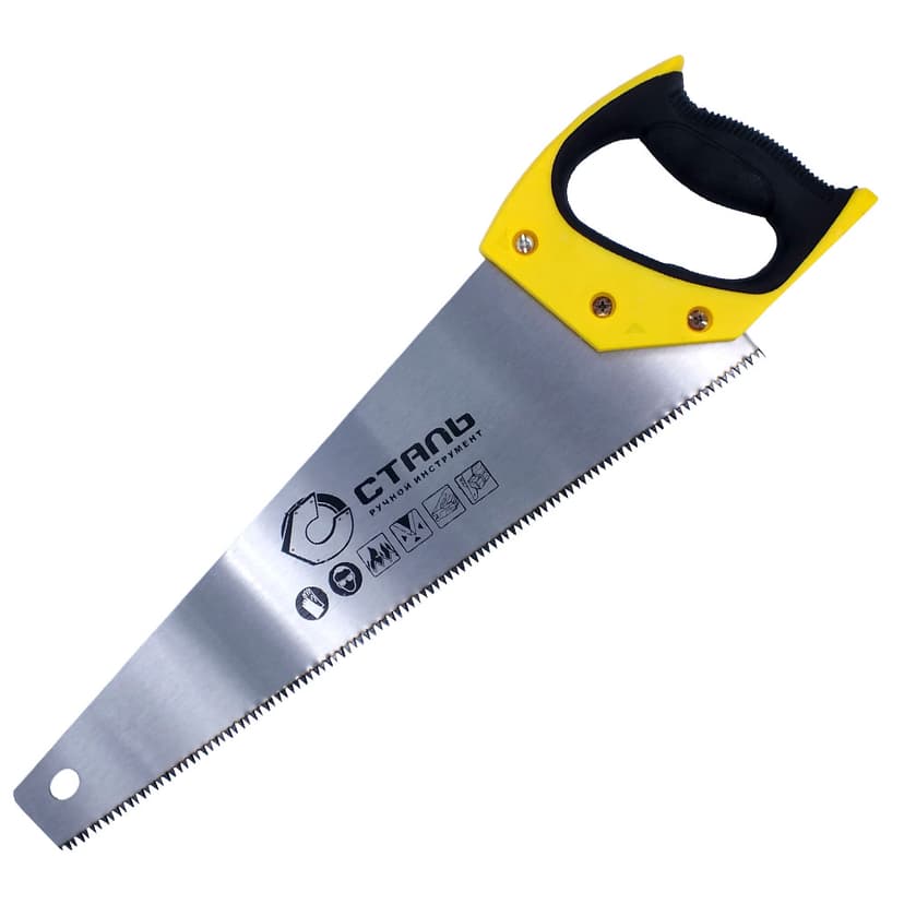 (40100) Ножівка по дереву з двокомпонентною ручкою 350мм Сталь