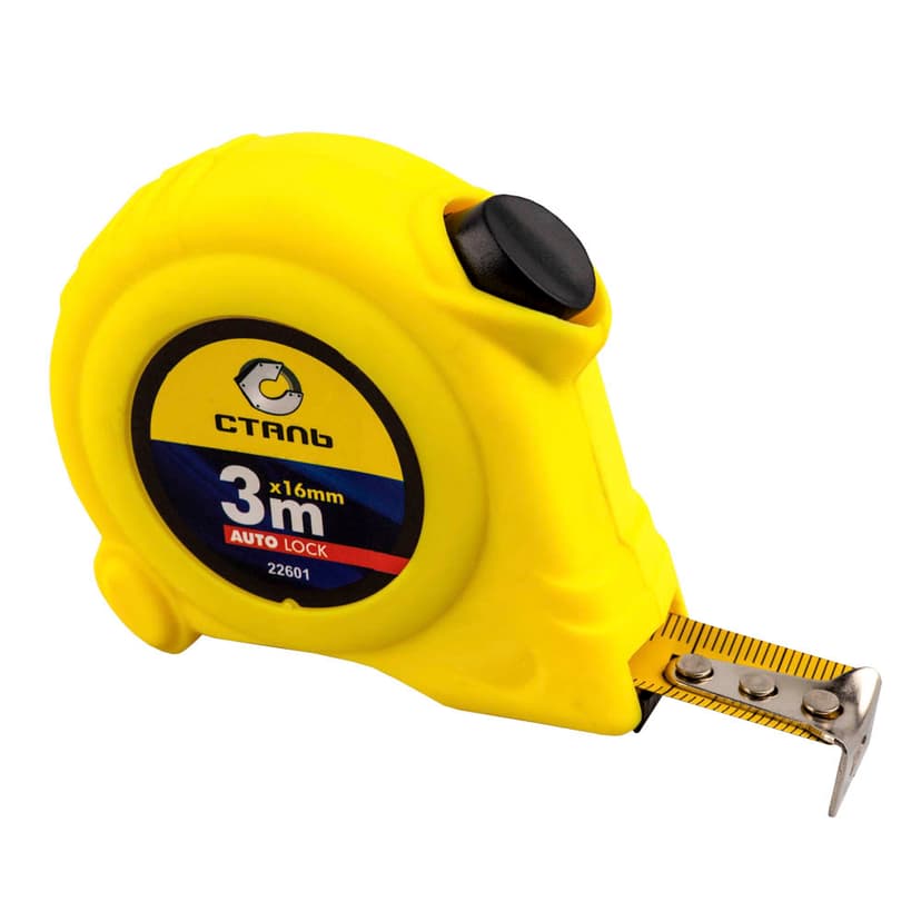 (22601) 3м х16мм рулетка автостоп Сталь