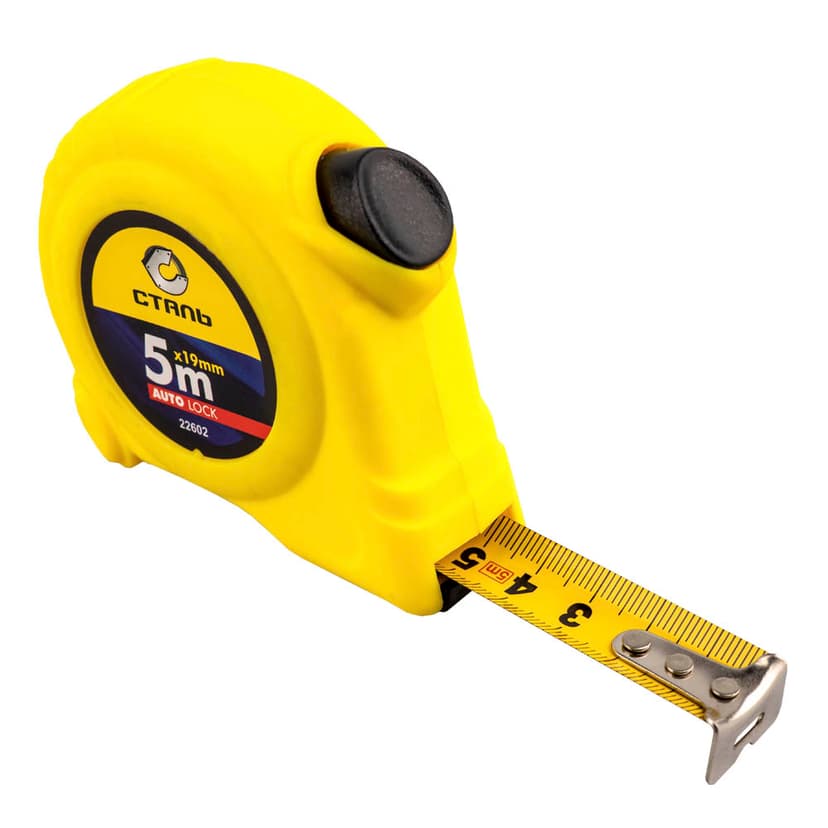(22602) 5м х19мм рулетка автостоп Сталь