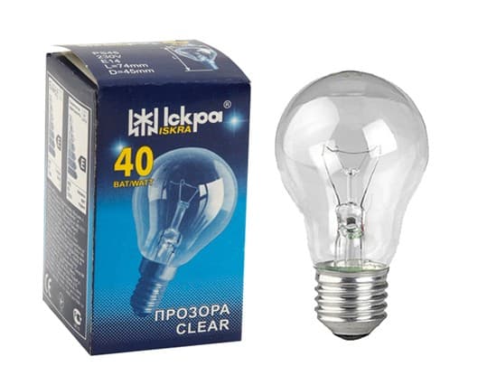 Лампа розжарювання - А50 (40Вт), інд.уп. (ИСКРА)
