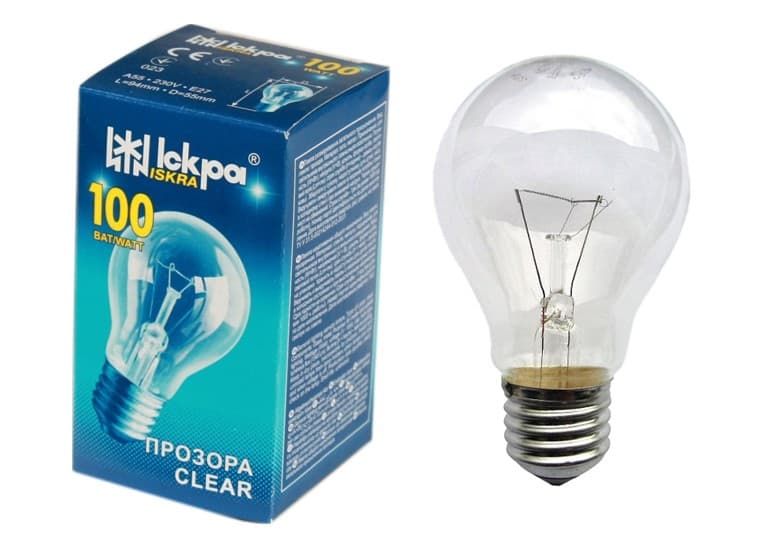 Лампа розжарювання - А55 (100Вт), інд.уп. (ИСКРА)