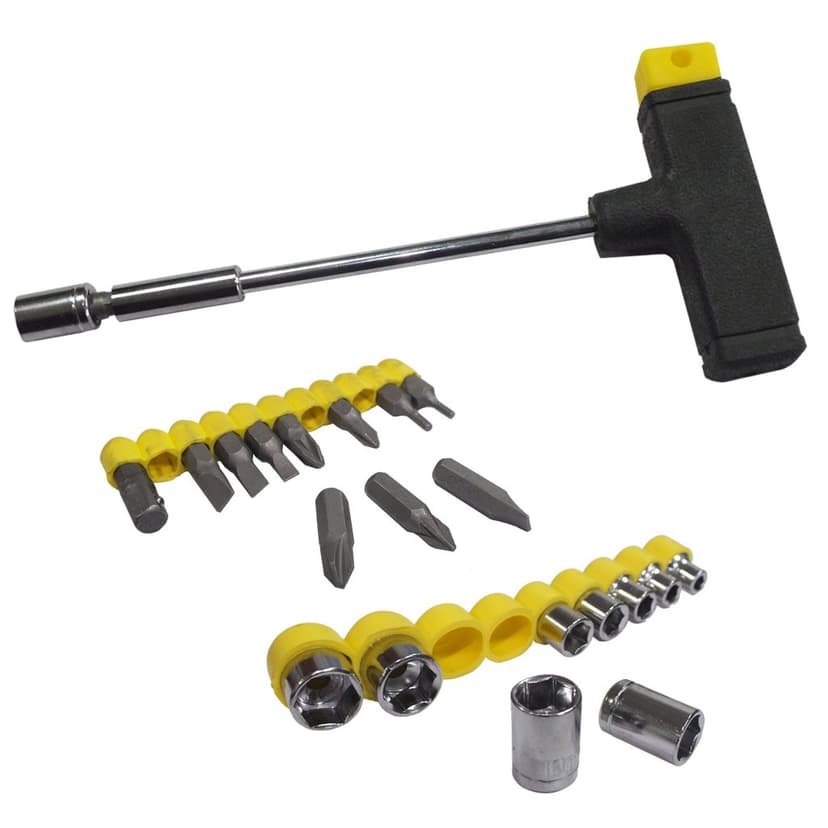 (49045) Набір 21в1 (Т-подібна викрутка з змінними насадками) Сталь