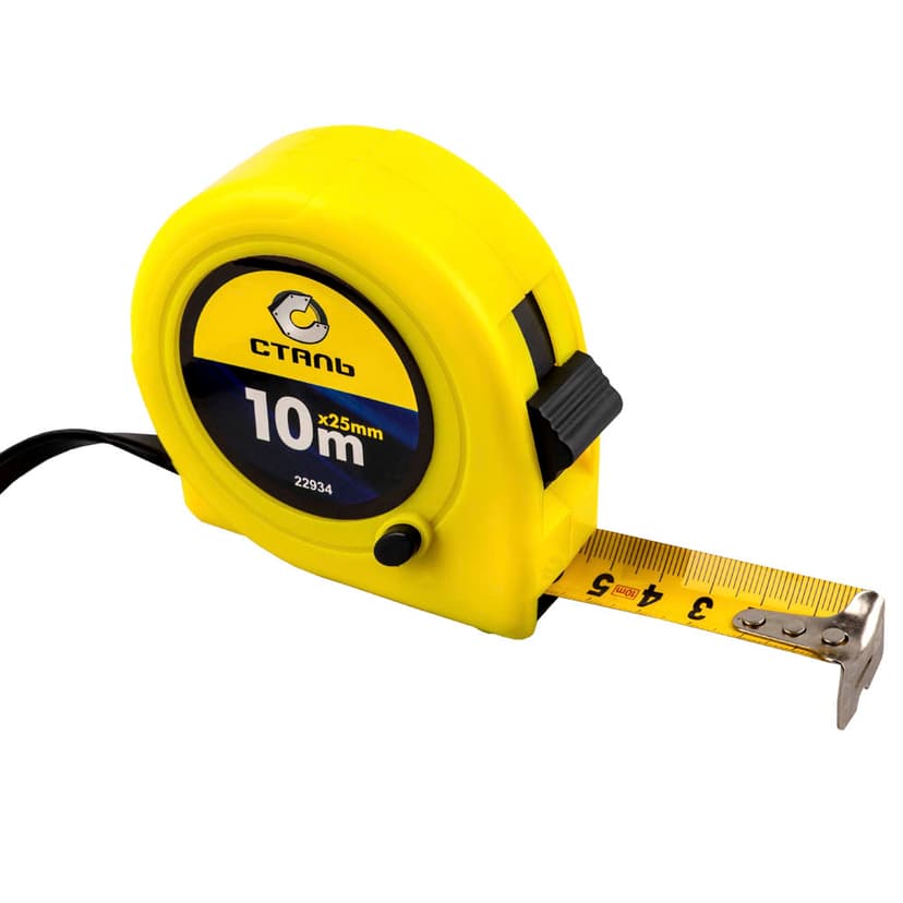 (22934) Рулетка вимірювальна 10мх25мм Сталь