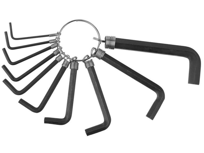 (48107) Набір ключів імбусових HEX, 1,5-10 ММ, CRV, 10 шт. СТАЛЬ