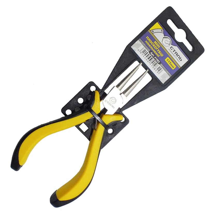 (41082) Міні круглогубці 115 мм нікельовані СТАЛЬ