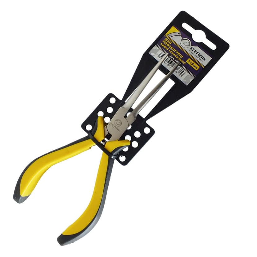 (41081) Міні голкогубці прямі нікельовані 115 мм СТАЛЬ