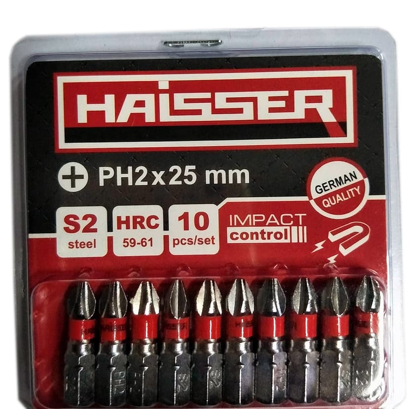 Біта - PH2 х 25мм, набір 10шт., блістер (HAISSER)