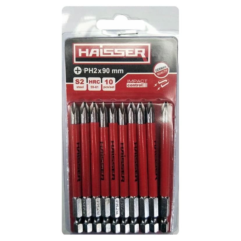 Біта - PH2 х 90мм, набір 10шт., блістер (HAISSER)
