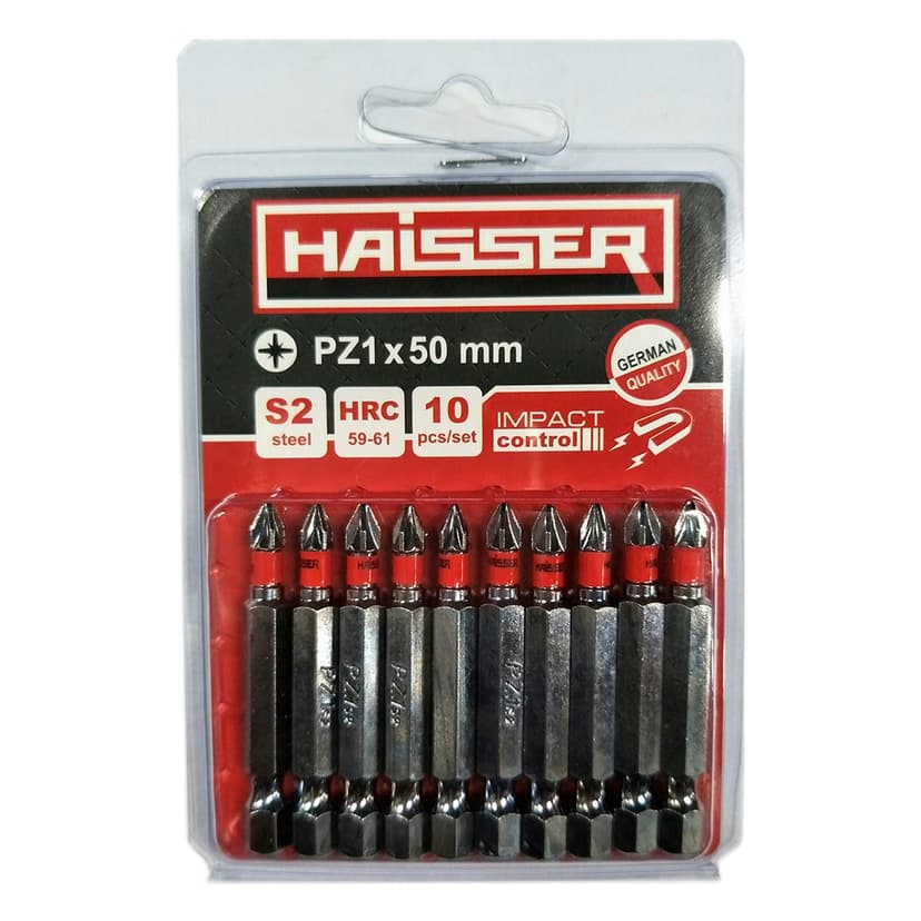 Біта - PZ1 х 50мм, набір 10шт., блістер (HAISSER)