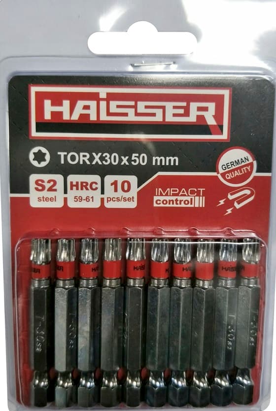 Біта - TORX30 х 50мм, набір 10шт., блістер (HAISSER)