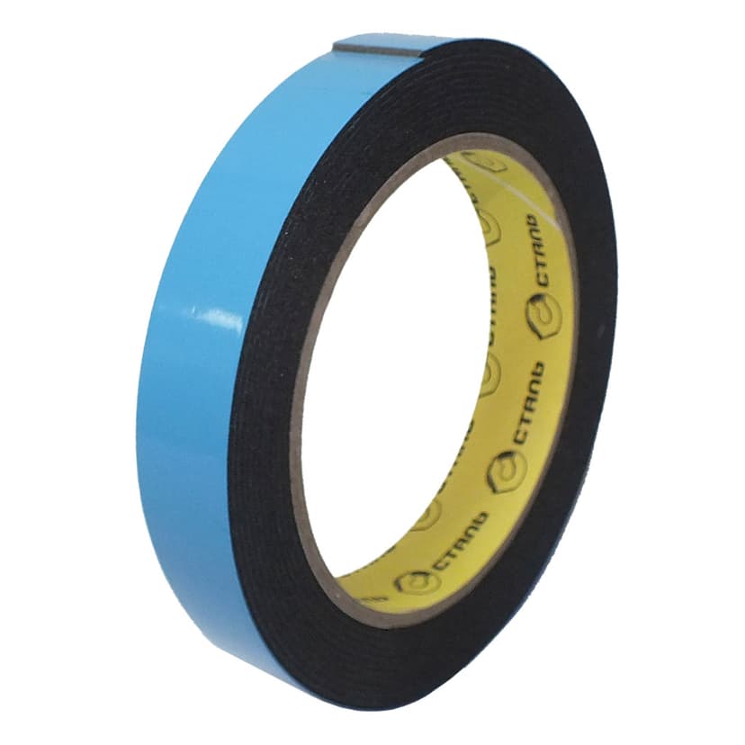 (36027) Стрічка клейка на спіненній основі монтажна двостороння 19ммx5м Сталь