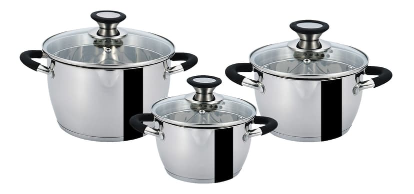 GT-1303-06/1 Набір посуду PREMIO (3 каструлі) 16см/1,7л, 18см/2,4л, 22см/4,4л
