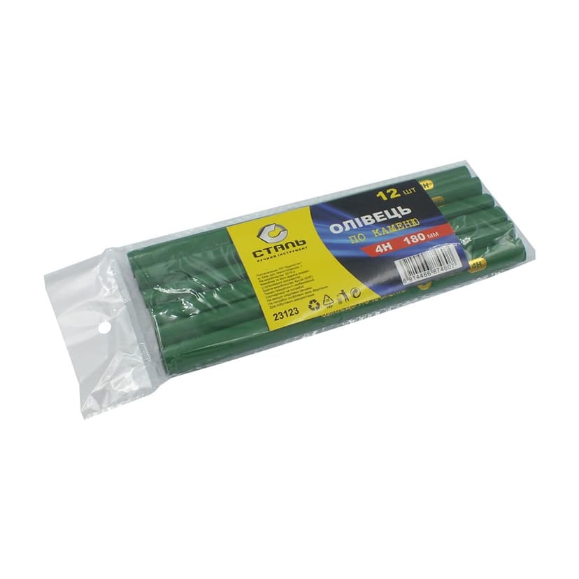 (23123) Олівець будівельній по каменю 180мм 12шт. СТАЛЬ