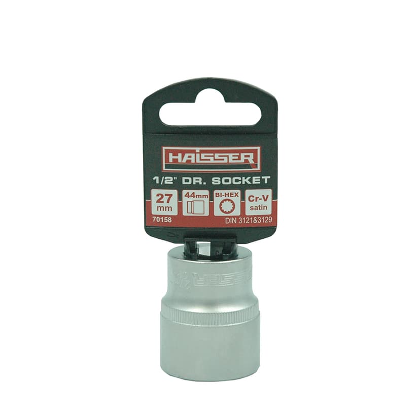 (70158) Головка торцева дванадцятигранна 1/2" сатин 27ммx44мм HAISSER