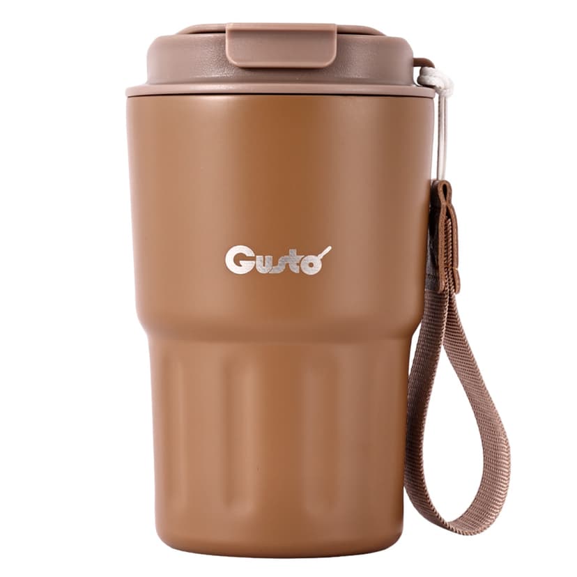 GT124 Термокружка Перерва на каву (коричнева) GUSTO, 350мл