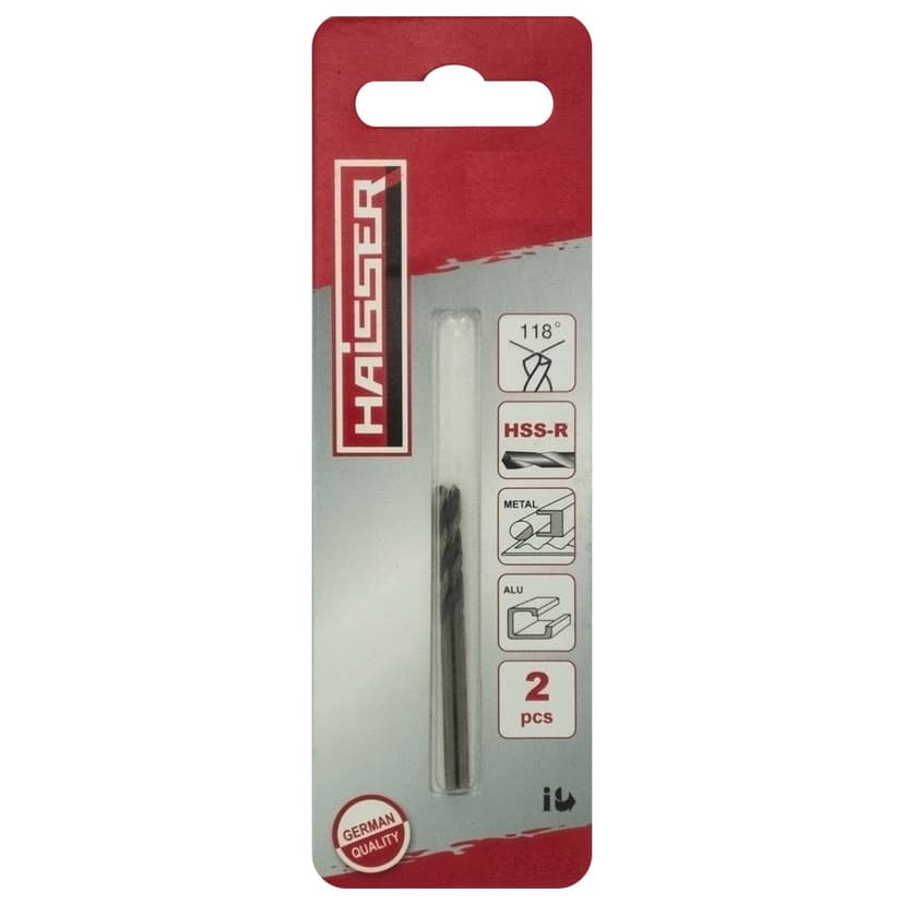 Свердло по металу HSS-R - 1.0х12х34мм Кобальт. покр DIN338 уп. 2шт (HAISSER)