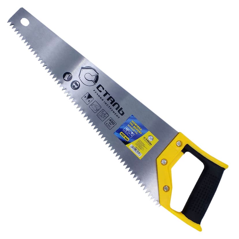 (40150) Ножівка по дереву великий зуб 400 мм 4tpi Сталь