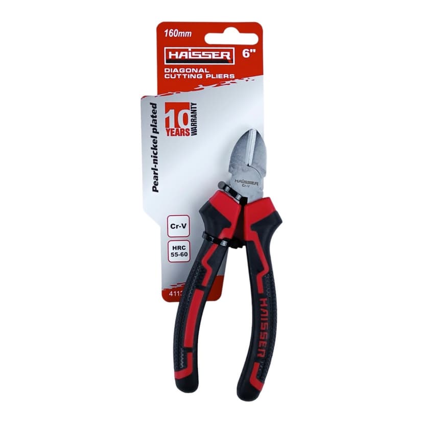 (41130) Бокорізи 160мм Cr-V Pearl-nickel з пласт. карт. HAISSER