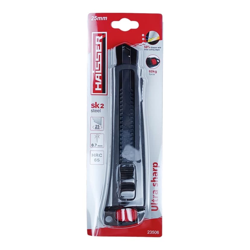 (23506) Ніж пласт. посил., 25 мм, гум. встав., навант. 60 кг, HAISSER