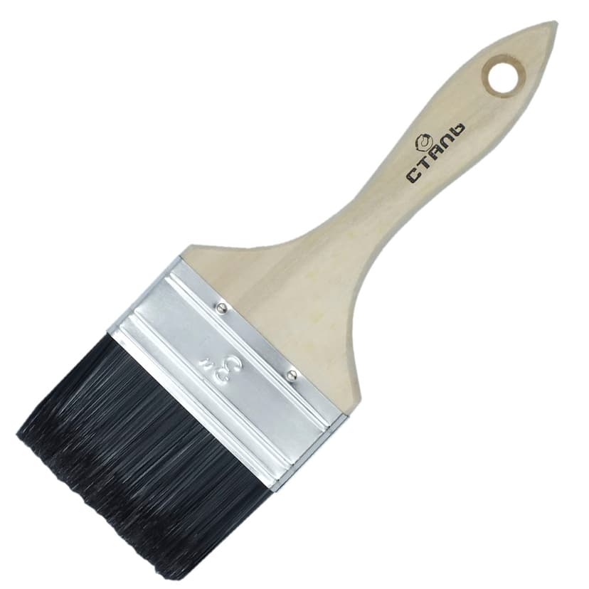 (34073) пензлик для лаку 3" натуральний ворс Сталь