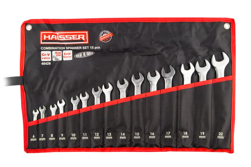 (48429) Набір ключів комбінованих 15 шт. CRV Cold Stamped чох HAISSER