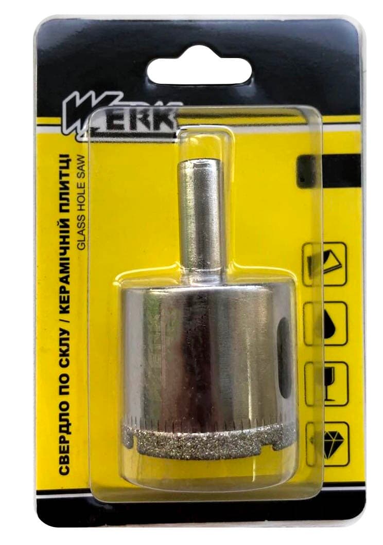 Свердло по склу та кераміці - 20 мм, уп.1шт блістер (WERK)