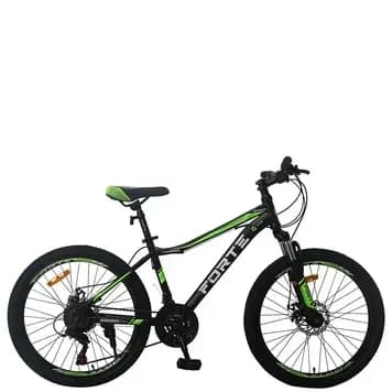 Велосипед FORTE WARRIOR сталь., чорно-зелений розмір рами 13" дюймів, розмір коліс 26" дюймів, колір