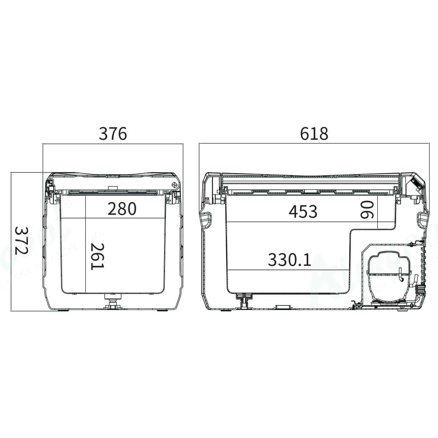 Компресорний автохолодильник Alpicool NL30 (27 літрів, LG Compressor). До -20℃, (12, 24, 220 вольт) — мініатюра 7
