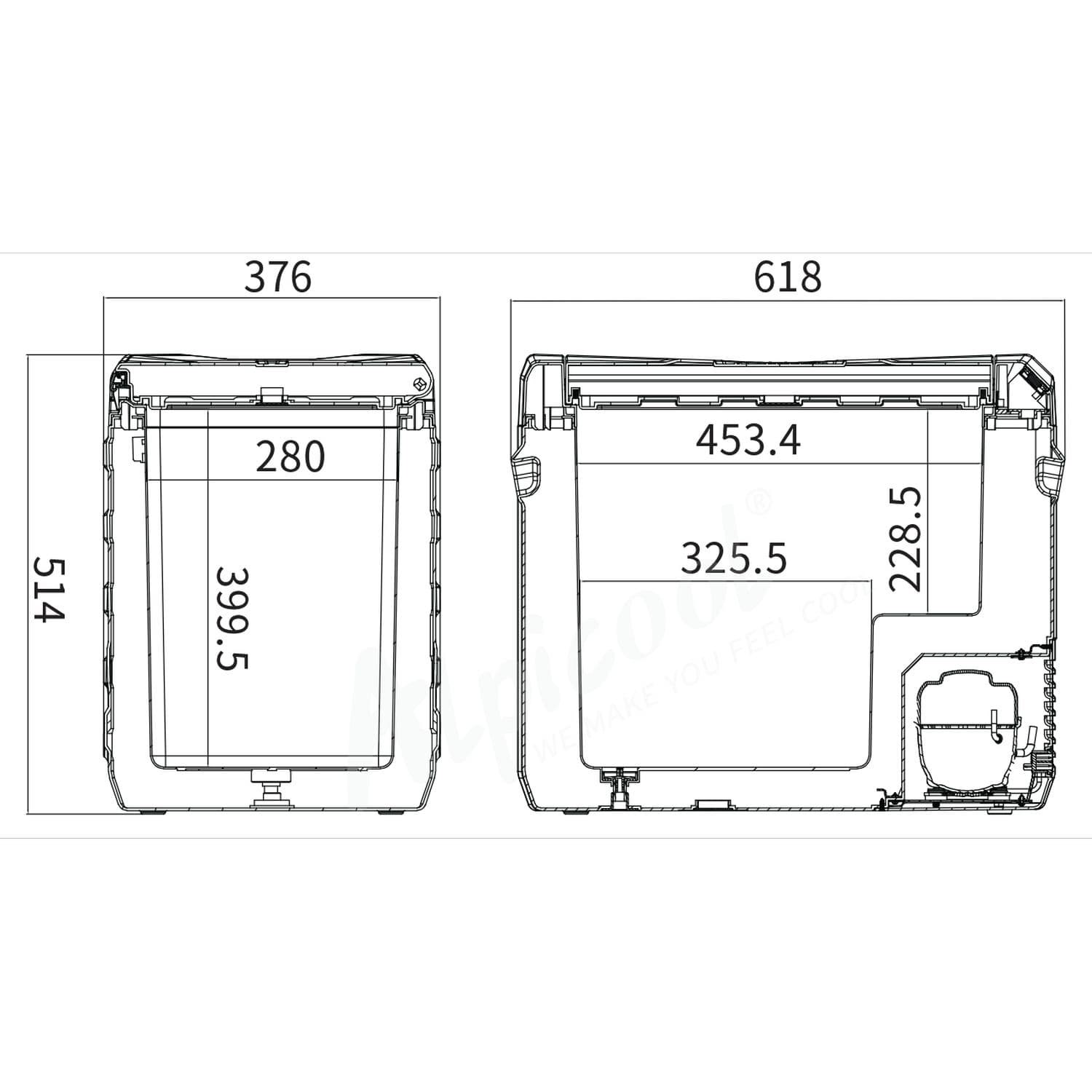 Компресорний автохолодильник Alpicool NL50 (45 літрів, LG Compressor). До -20℃, (12, 24, 220 вольт) — мініатюра 6