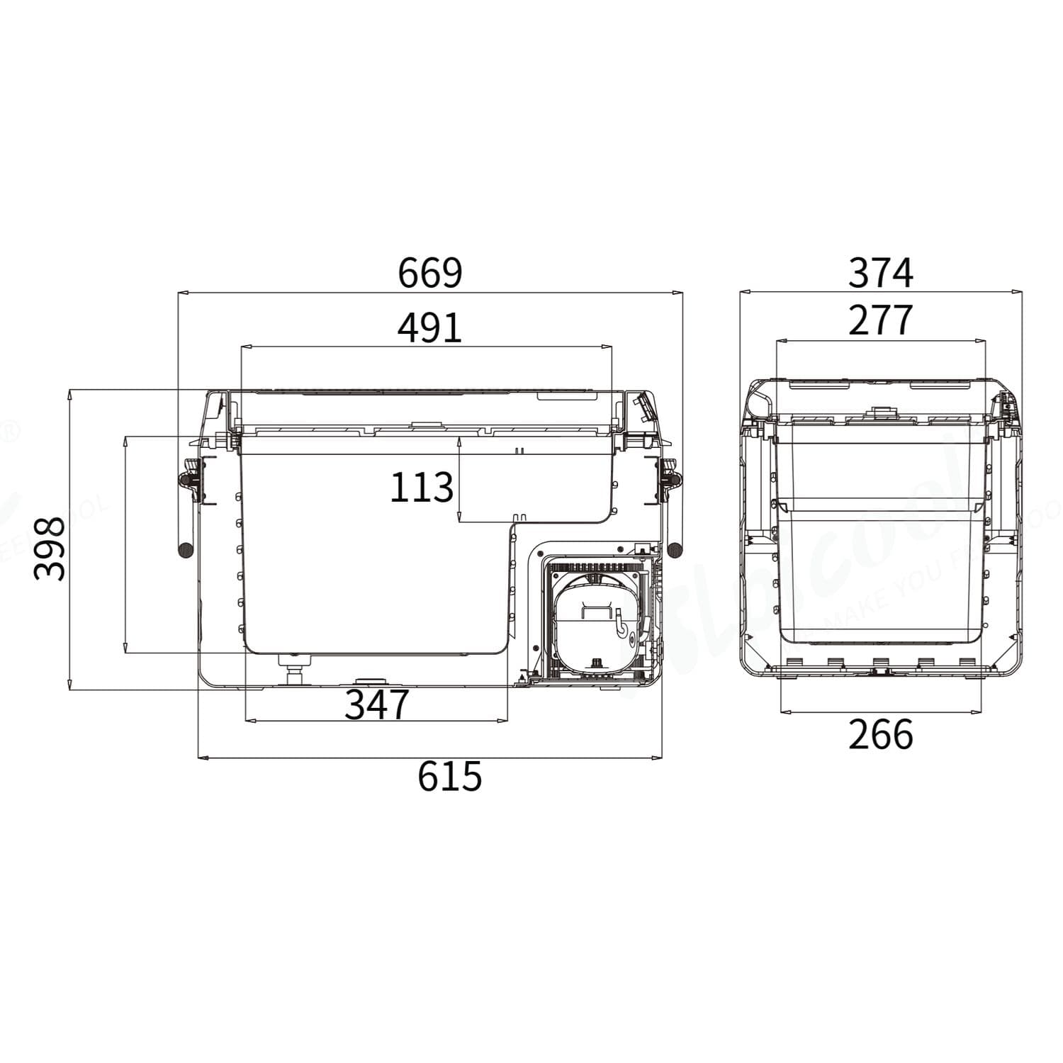 Компресорний автохолодильник Alpicool ICF31 (32 літри). До -20℃, (12, 24, 220 вольт) — мініатюра 7