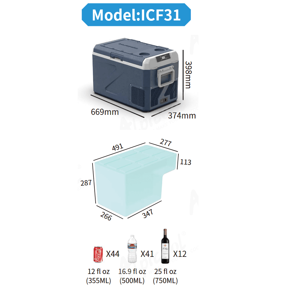 Компресорний автохолодильник Alpicool ICF31 (32 літри). До -20℃, (12, 24, 220 вольт) — мініатюра 8