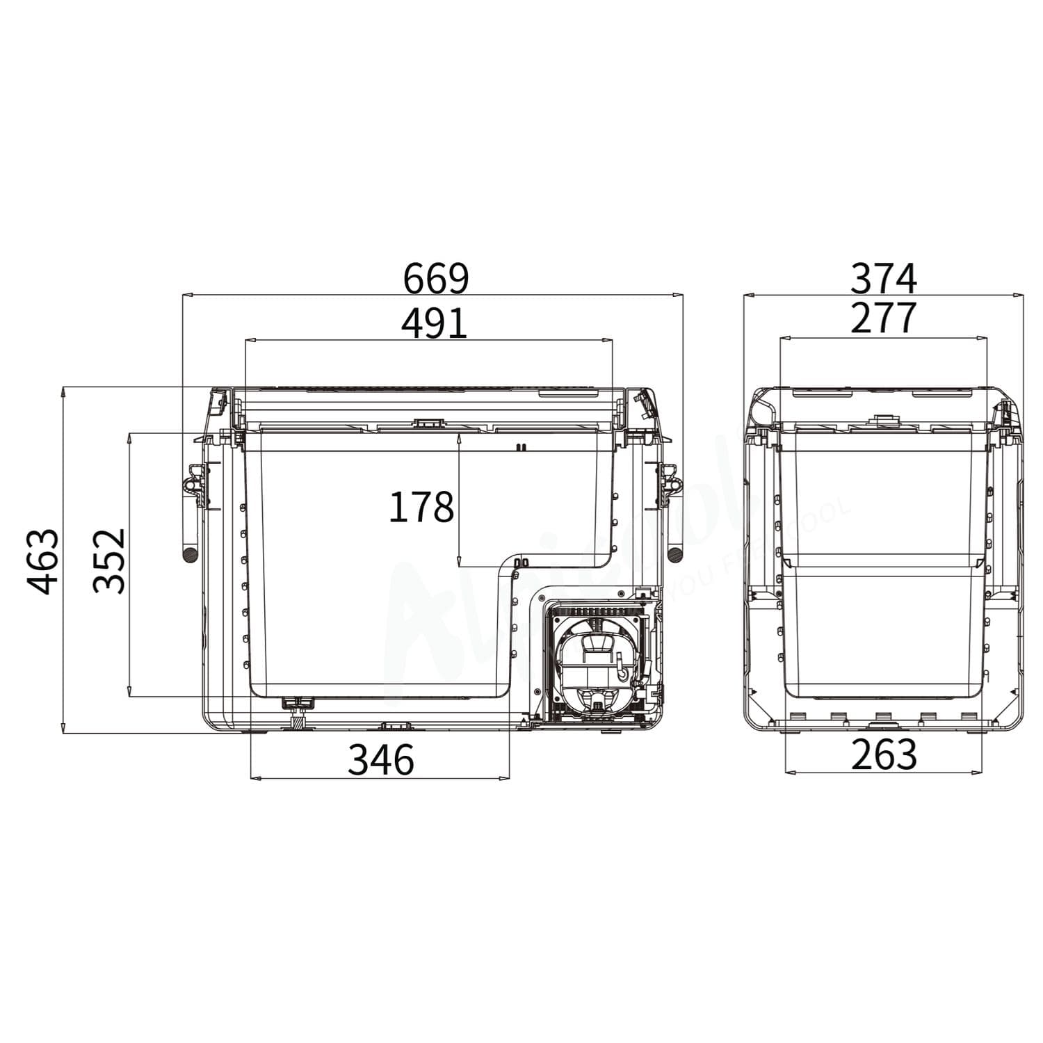 Компресорний автохолодильник Alpicool ICF41 (40 літрів). До -20℃, (12, 24, 220 вольт) — мініатюра 5