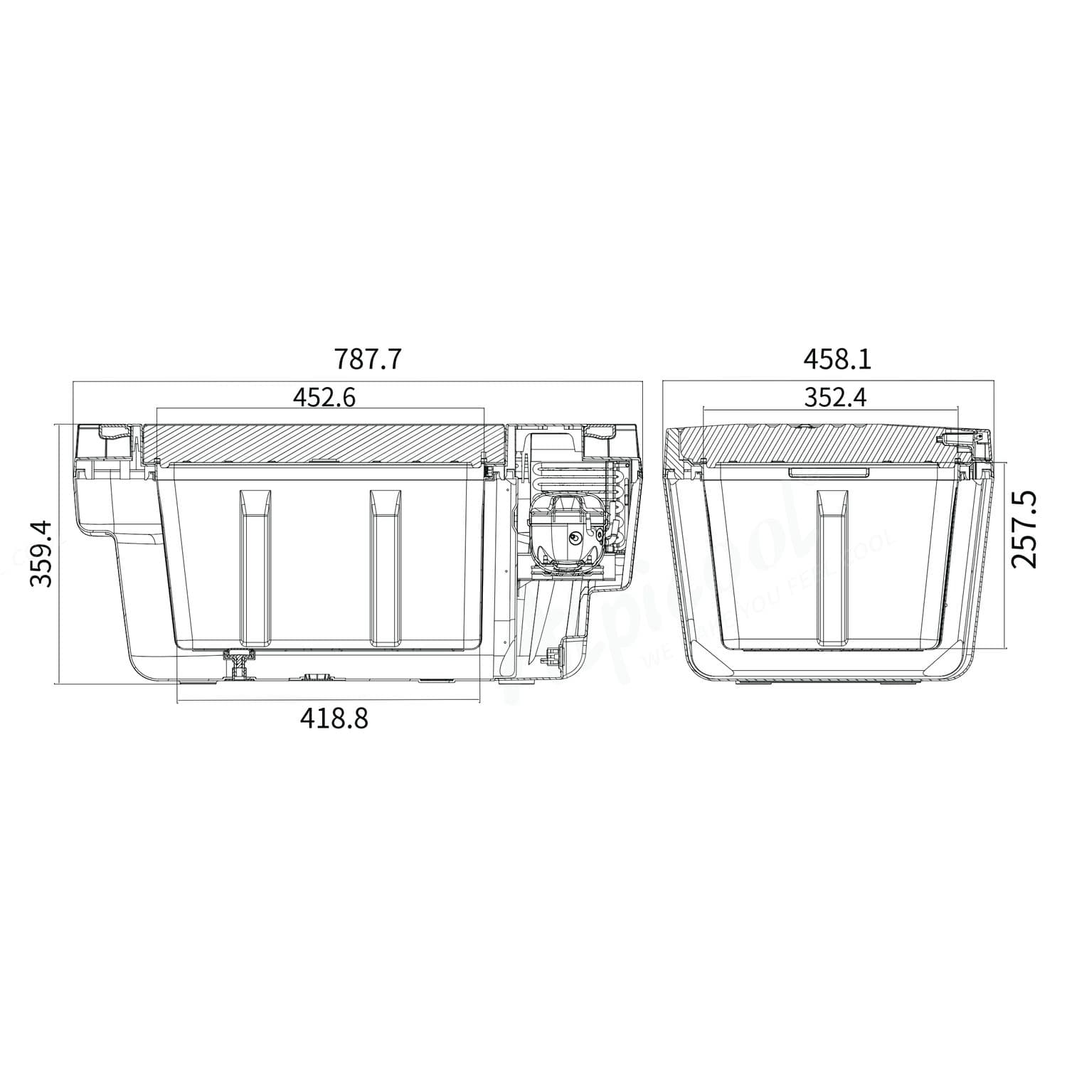 Компресорний автохолодильник Alpicool TSL35 (35 літрів). Для TESLA Model Y. До -20℃, (12, 24, 220 вольт) — мініатюра 7