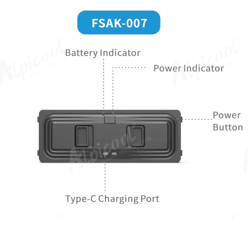 Літієвий акумулятор для автохолодильника Alpicool FSAK-007 (Black) 340 Вт/год, 30600 мАh/11.1 V — мініатюра 6