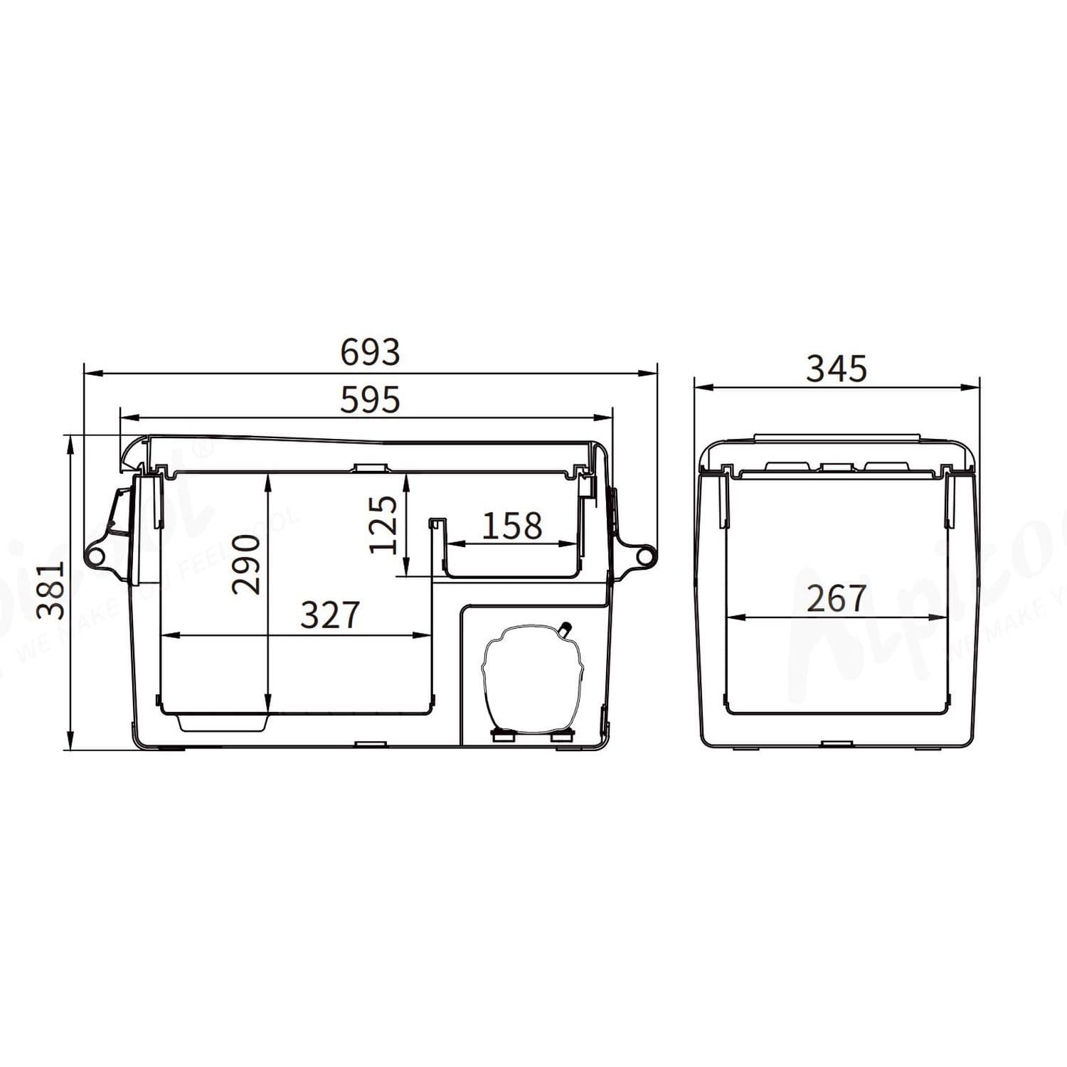 Компресорний автохолодильник Alpicool CF35 (31 літр). До -20℃. (12, 24, 220 вольт) — мініатюра 7