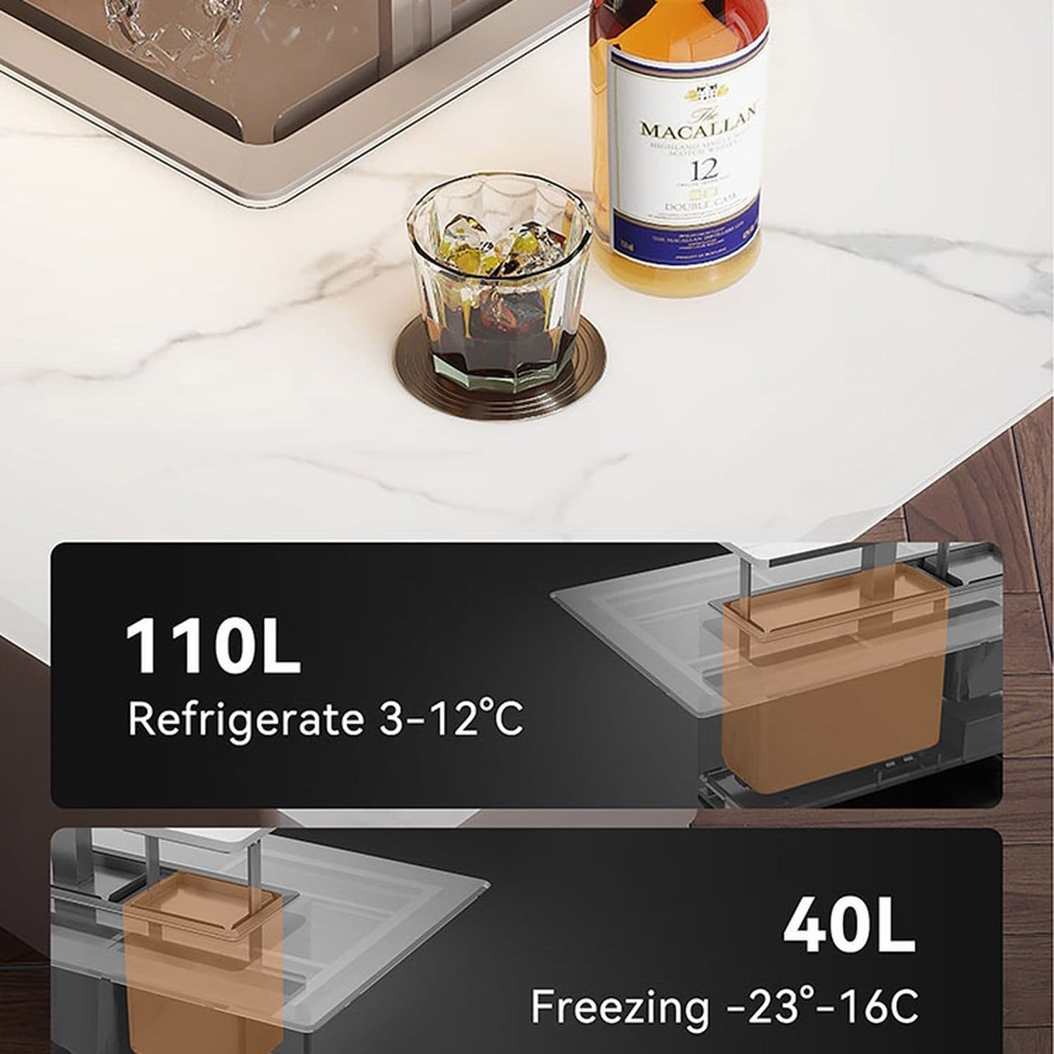 Багатофункціональний модульний холодильник для вбудовування Primst CB150 (150 літрів) — мініатюра 5