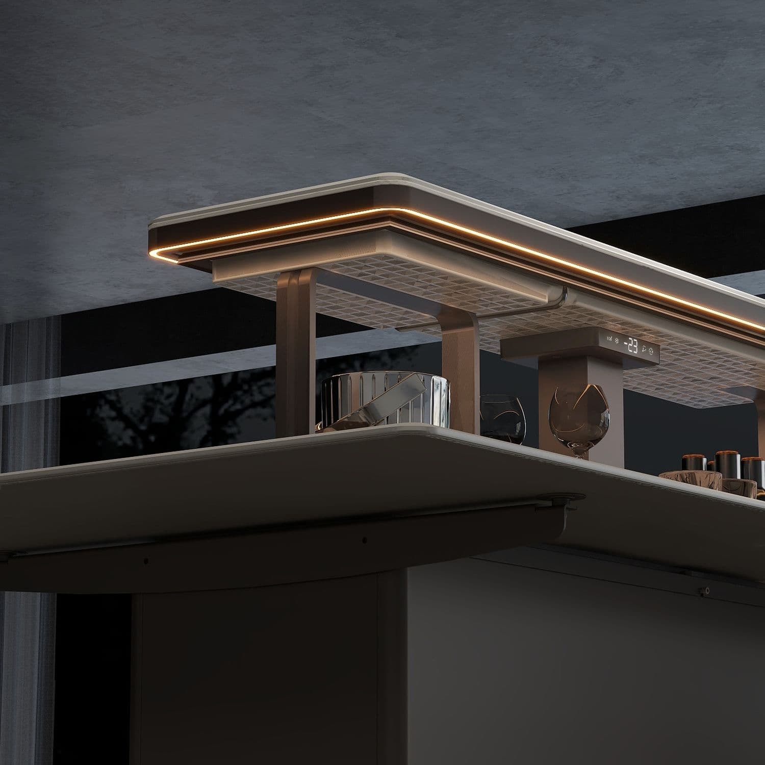 Розумний обідній стіл з вбудованим холодильником Primst CB150 (150 литров, Чорний) — мініатюра 7