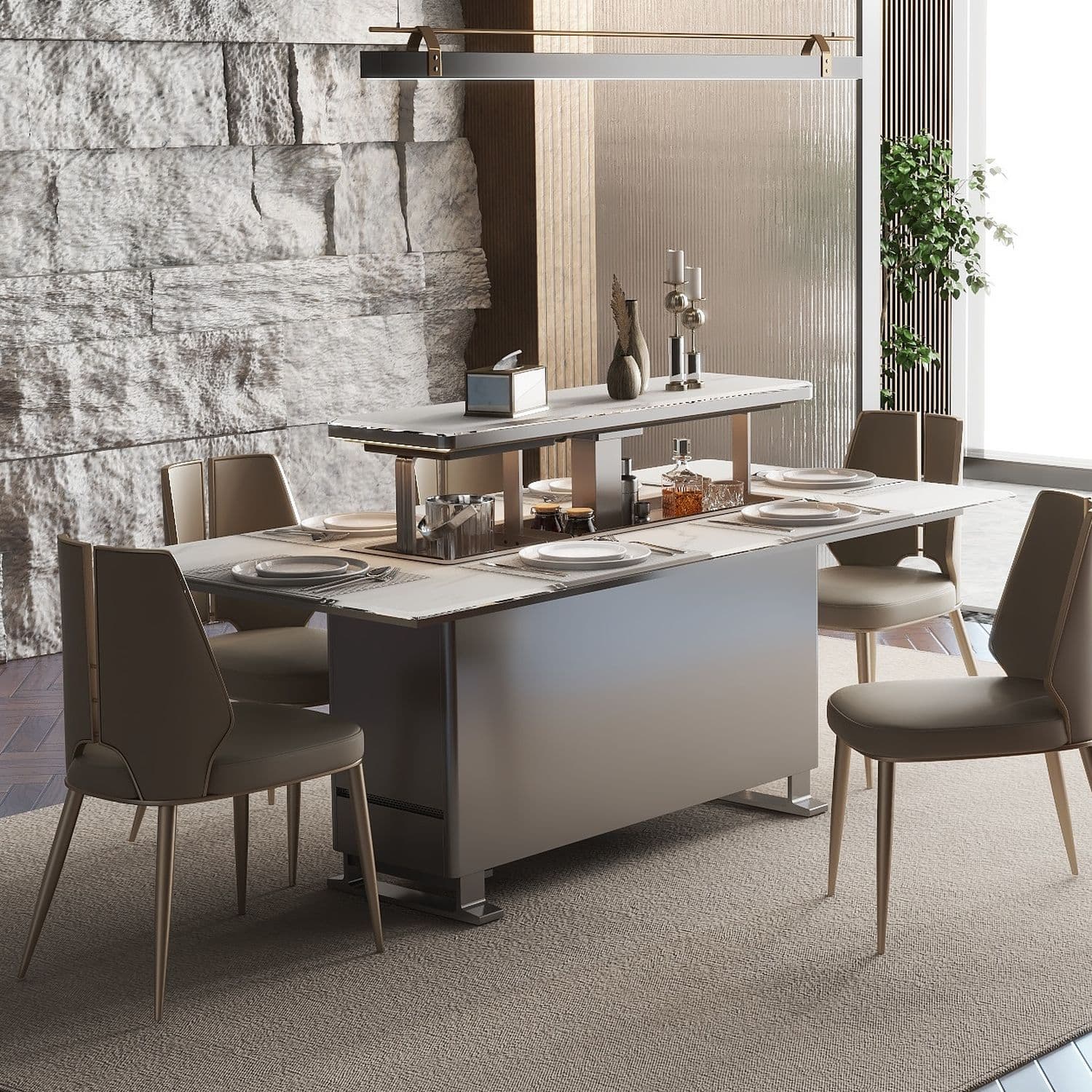 Розумний обідній стіл з вбудованим холодильником Primst CB150 (150 литров, Білий) — мініатюра 2