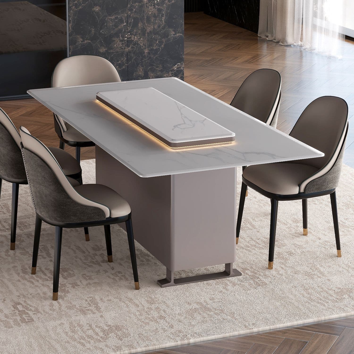 Розумний обідній стіл з вбудованим холодильником Primst CB150 (150 литров, Білий) — фото 1