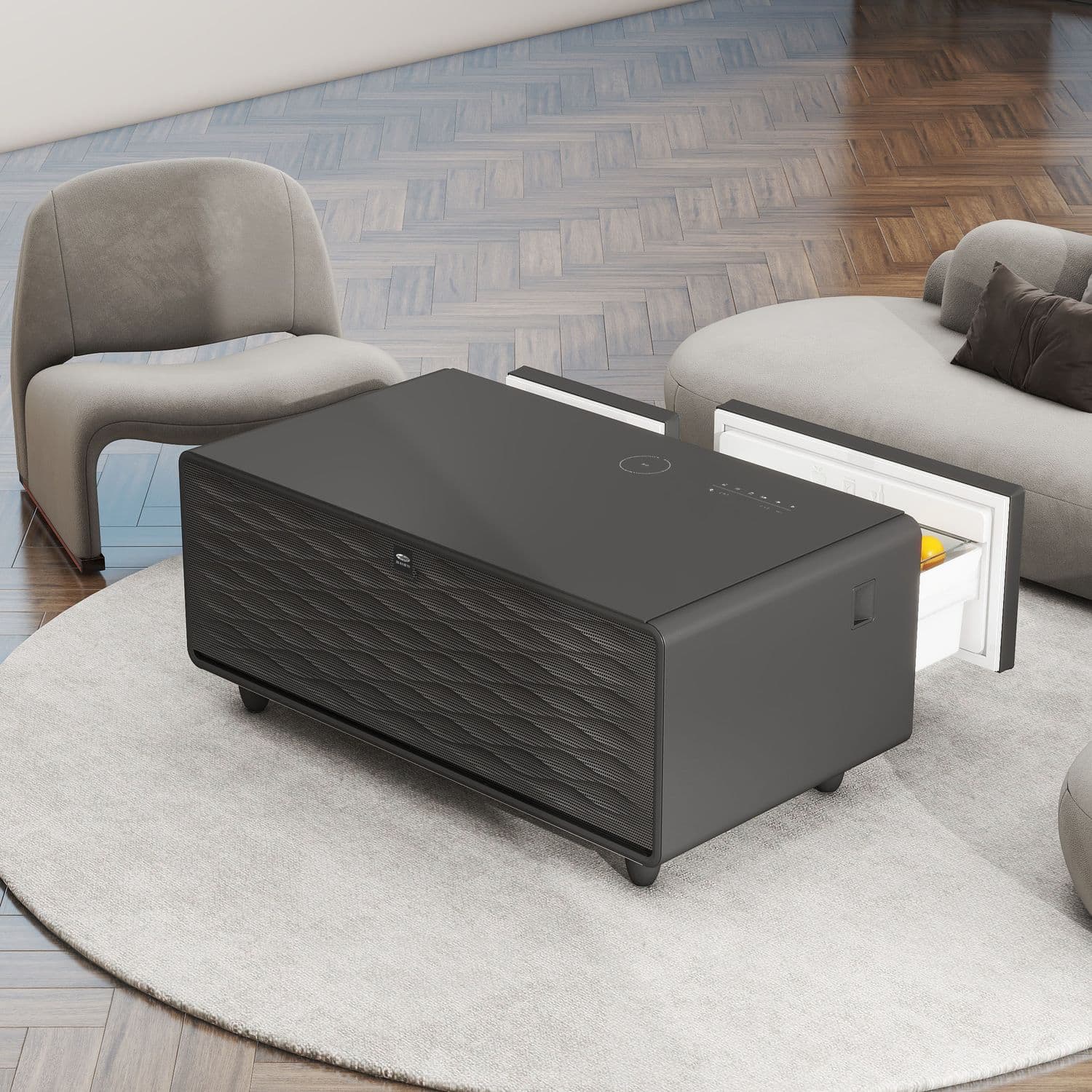 Розумний журнальний стіл з холодильником Primst TB90 (Чорний, 93 літри) — мініатюра 2