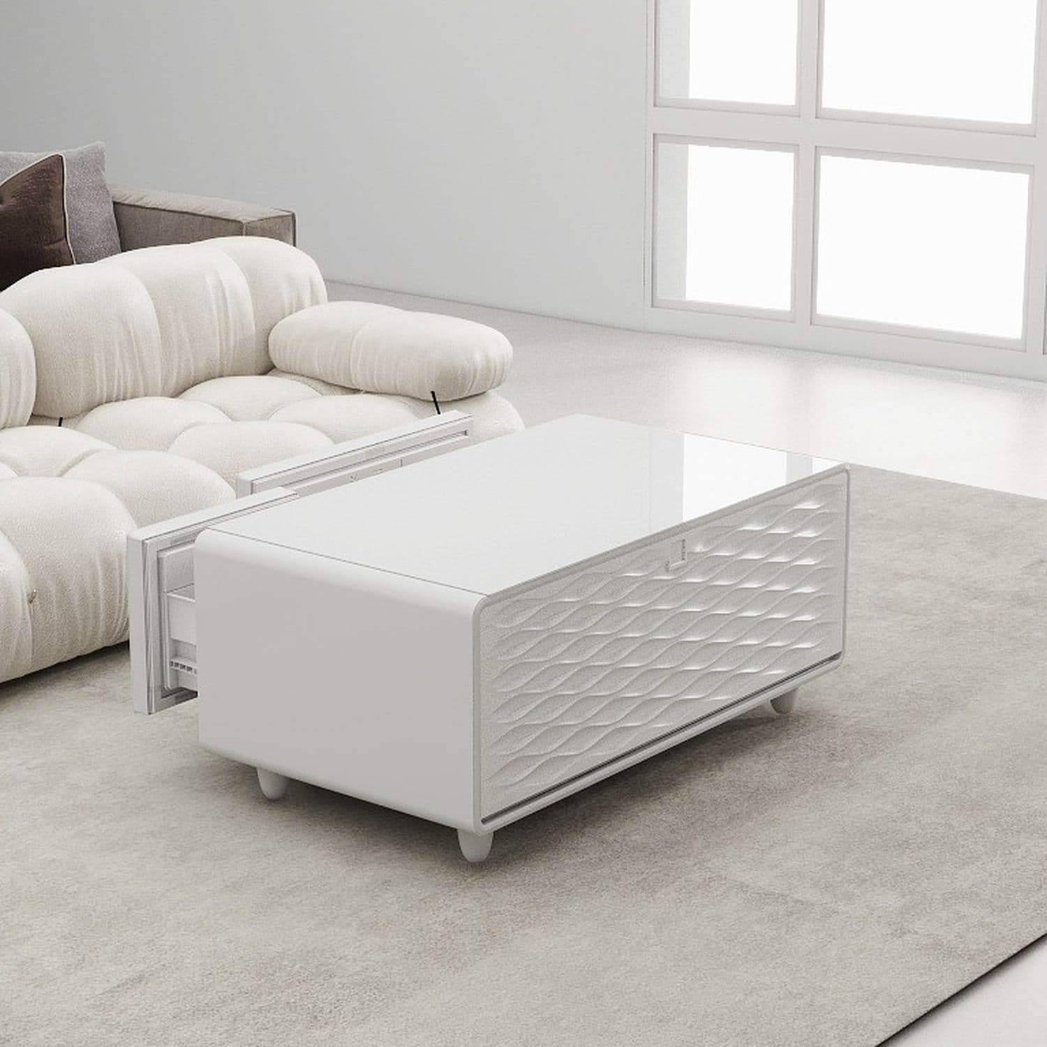 Розумний журнальний стіл з холодильником Primst TB90 (Білий, 93 літри) — мініатюра 2