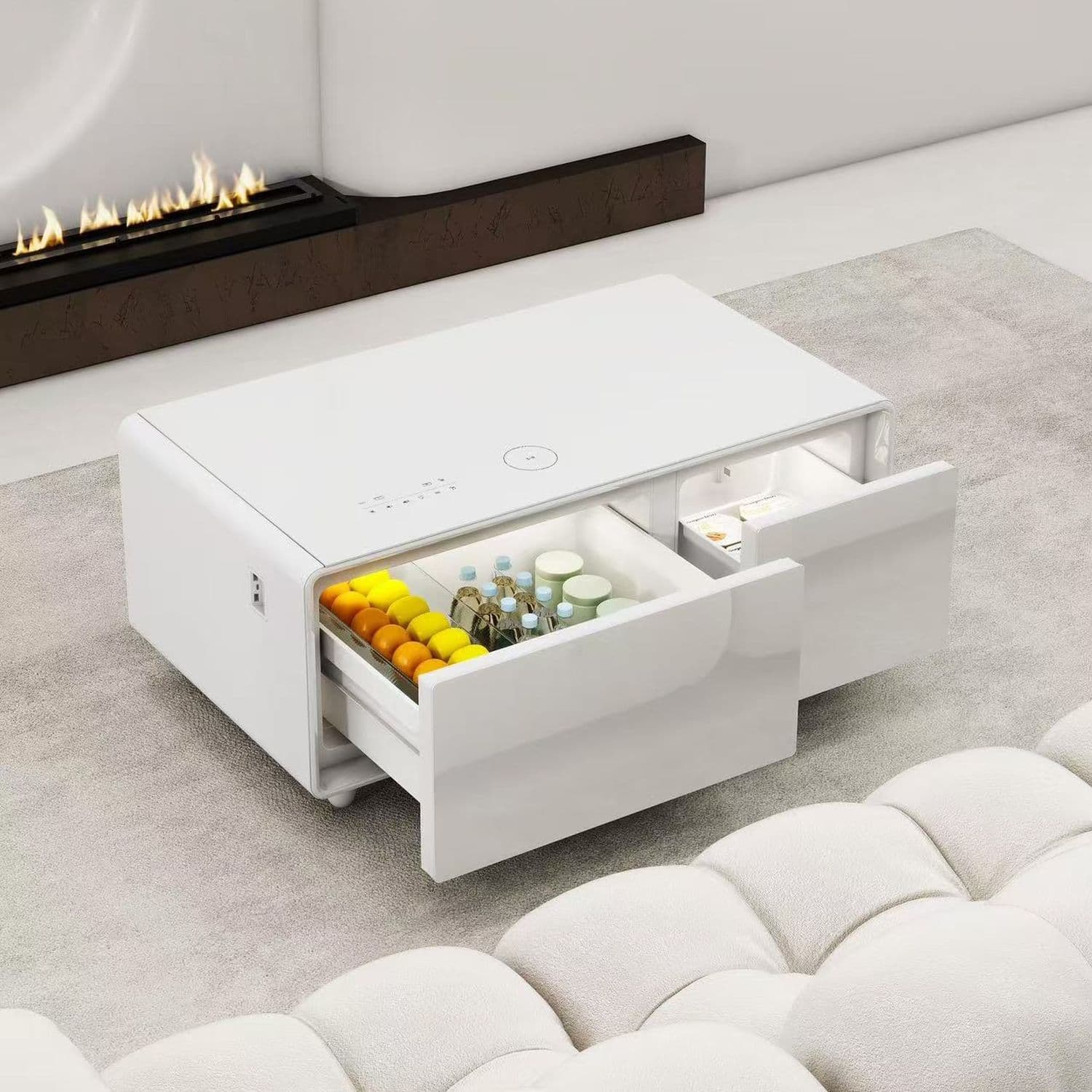 Розумний журнальний стіл з холодильником Primst TB90 (Білий, 93 літри) — фото 1