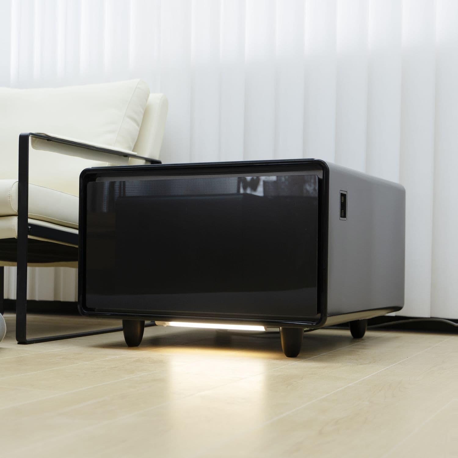 Розумний журнальний стіл (тумба) з холодильником Primst TB65 (Чорний, 65 літрів) — мініатюра 3