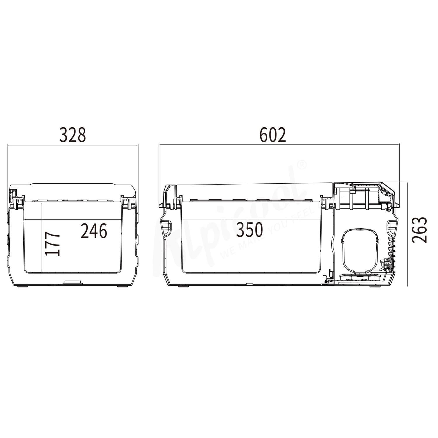 Компресорний автохолодильник Alpicool NL15 (15 літрів). До -20℃. (12, 24, 220 вольт) — мініатюра 3