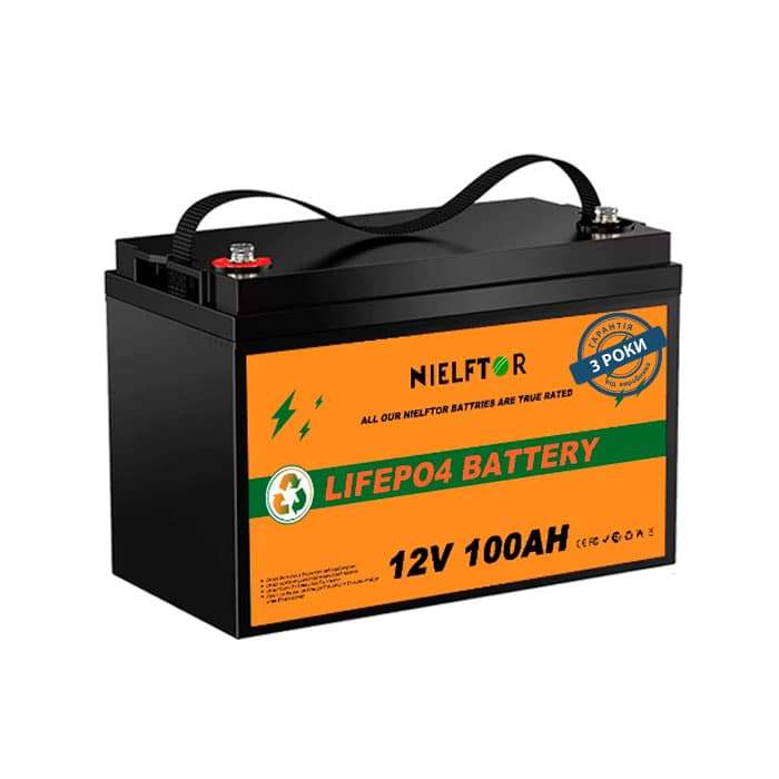 Літій-залізо-фосфатний акумулятор NIELFTOR LiFePO4 12.8V 100 Ah Smart (1280Wh) (BMS 100A) — фото 1