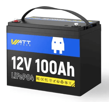 Літій-залізо-фосфатний акумулятор WATTCycle LiFePO4 12V 100 Ah, 1280Wh, BMS50/100A WT12V100AH100