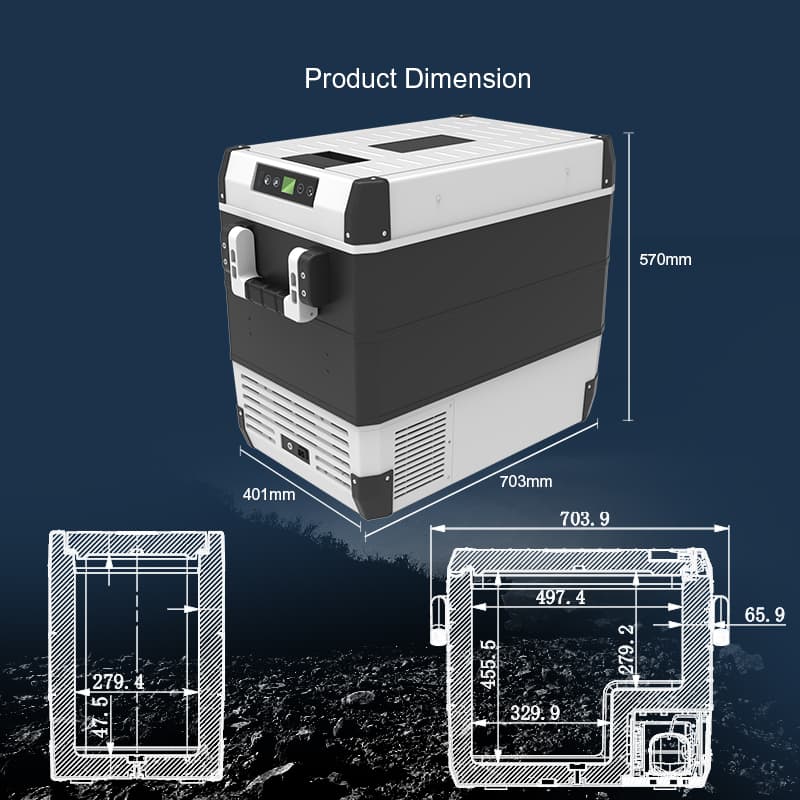 Компресорний автохолодильник FROZEN FCS55 (55 літрів). До -22℃. Живлення 12, 24, 220 вольт — мініатюра 6